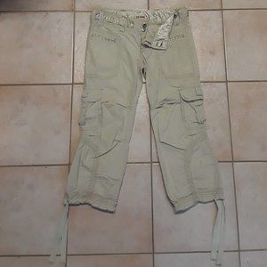 Mid-calf Cargo Cotton Capri Pant